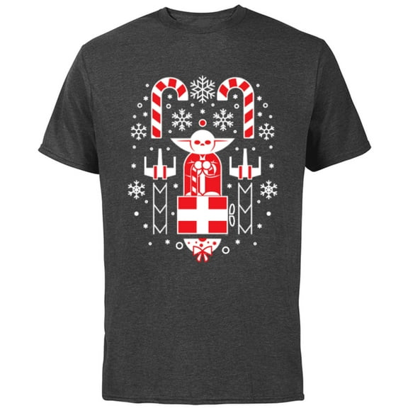 Star Wars Holiday Jedi Master Yoda Christmas Sweater Pattern - Short Sleeve Cotton T-Shirt for Adults - Customized-Charcoal