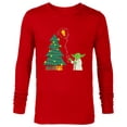 thumbnail image 1 of Star Wars Holiday Yoda Decorates Christmas Tree - Long Sleeve T-Shirt for Men -Customized-New Red, 1 of 5