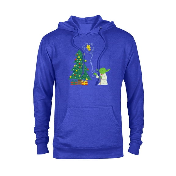 Star Wars Holiday Yoda Decorates Christmas Tree - Pullover Hoodie for Adults -Customized-Royal Heather