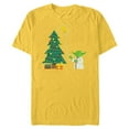 thumbnail image 1 of Star Wars Holiday Yoda Decorates Christmas Tree - Short Sleeve Blended T-Shirt for Adults -Customized-Yellow, 1 of 5