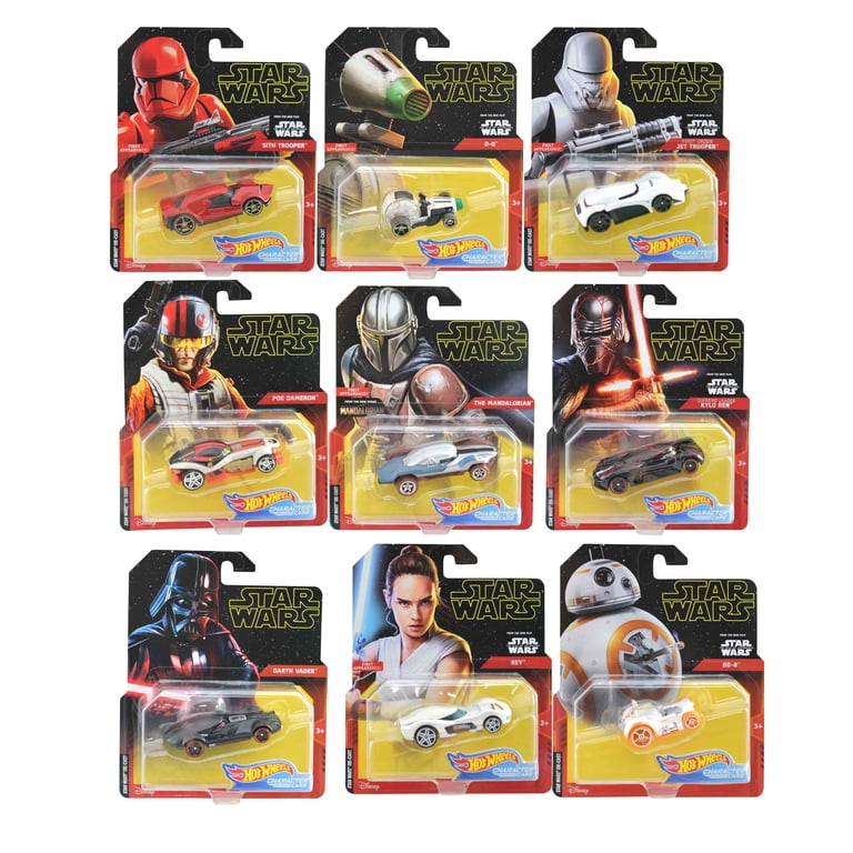 Star Wars Hot Wheels Character Cars Assortment Bundle of 9