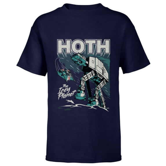 Star Wars Hoth The Ice Planet Retro Comic - Short Sleeve T-Shirt for Kids - Customized-Navy