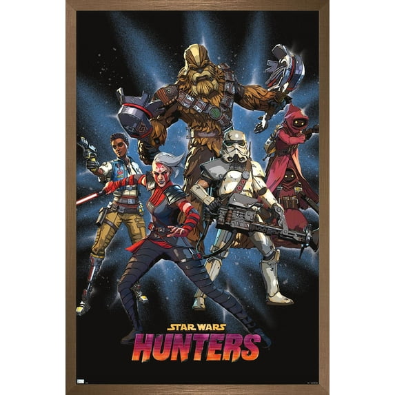 Star Wars: Hunters - Group Wall Poster, 14.725" x 22.375" Framed