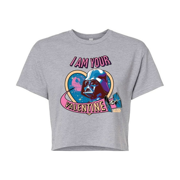 Star Wars - I Am Your Valentine Darth Vader - Juniors Cropped Graphic T-Shirt