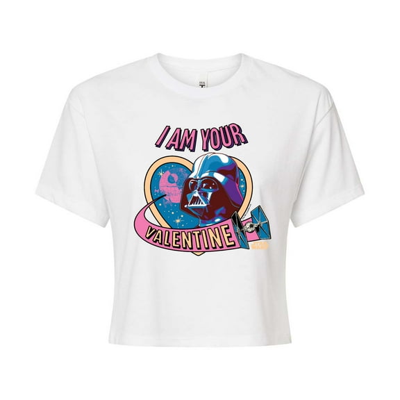 Star Wars - I Am Your Valentine Darth Vader - Juniors Cropped Graphic T-Shirt