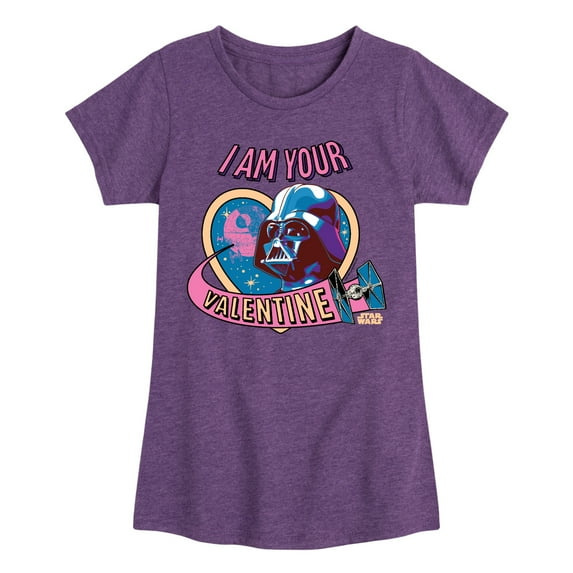 Star Wars - I Am Your Valentine Darth Vader - Toddler And Youth Girls Fitted Short Sleeve Graphic T-Shirt