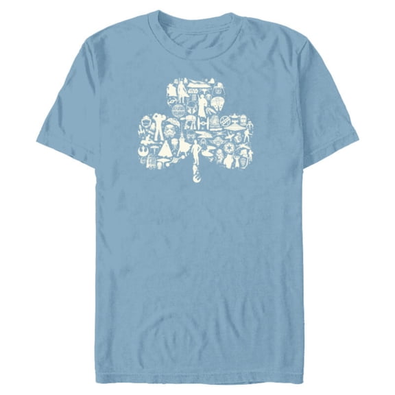 Star Wars Icons Lucky Clover Shamrock St Patrick’s Day - Short Sleeve Blended T-Shirt for Adults - Customized-Ocean Blue