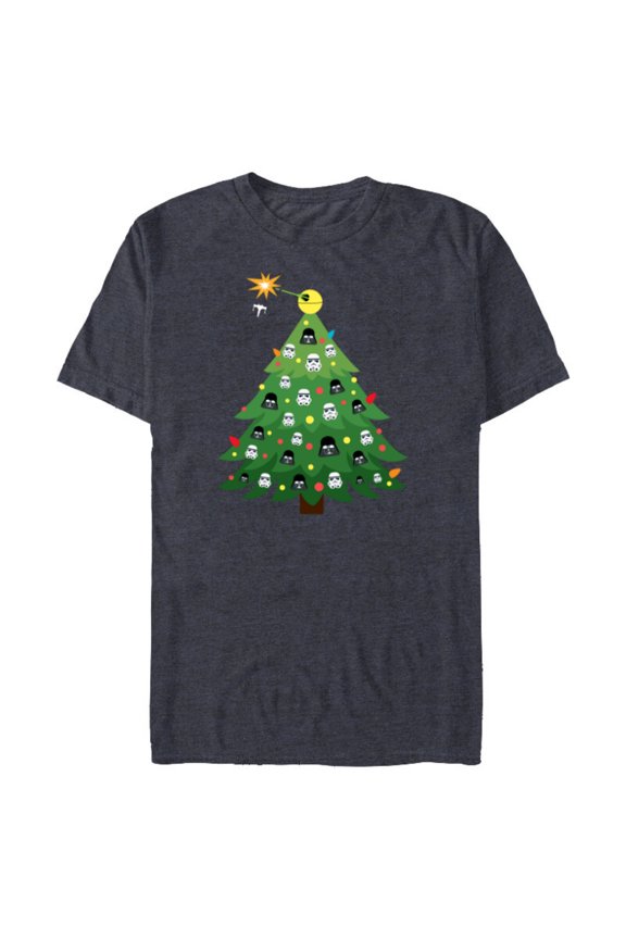 Imperial Christmas Tree Holiday - Short Sleeve Blended T-Shirt for Adults -Customized-Navy Heather