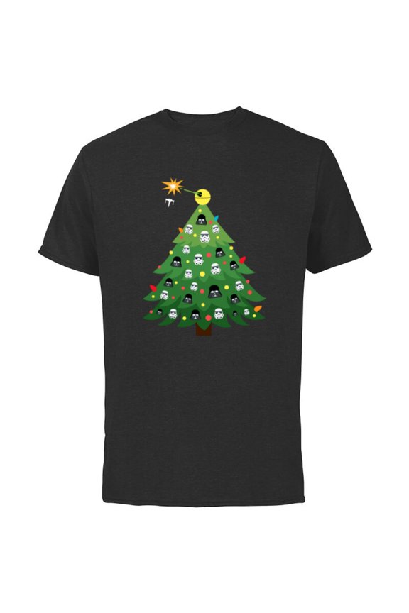 Imperial Christmas Tree Holiday - Short Sleeve Cotton T-Shirt for Adults -Customized-Black