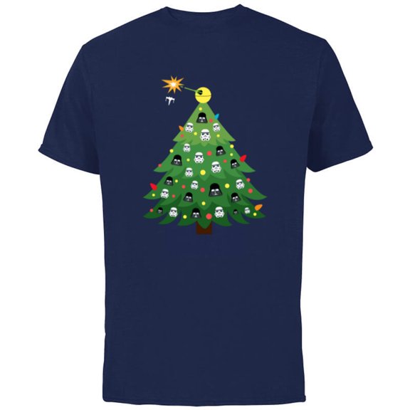 Star Wars Imperial Christmas Tree Holiday - Short Sleeve Cotton T-Shirt for Adults -Customized-Navy