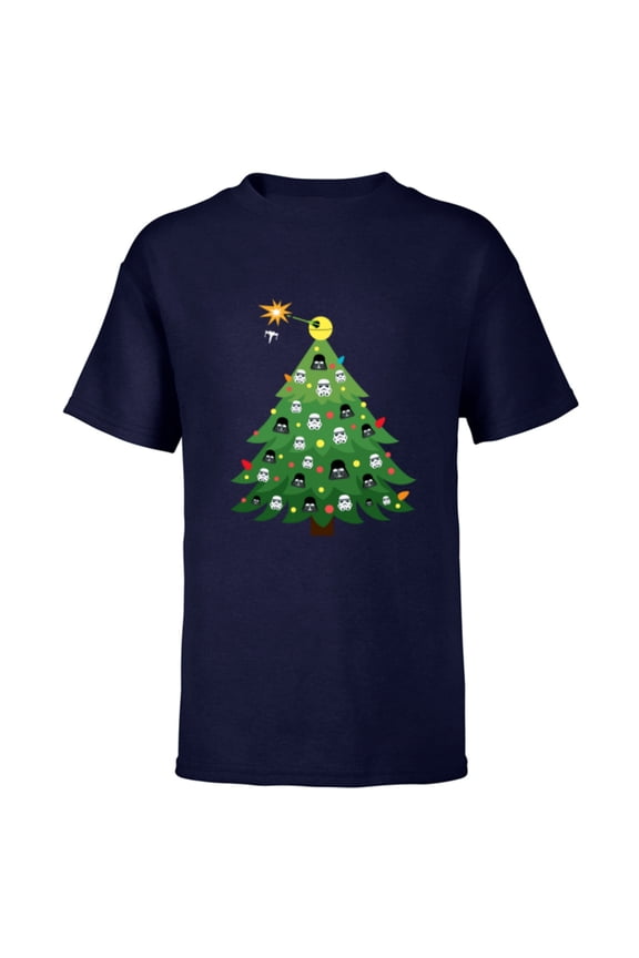 Imperial Christmas Tree Holiday - Short Sleeve T-Shirt for Kids -Customized-Navy