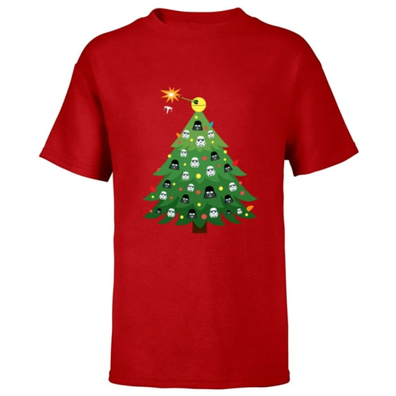 Star Wars Imperial Christmas Tree Holiday - Short Sleeve T-Shirt for Kids -Customized-Red