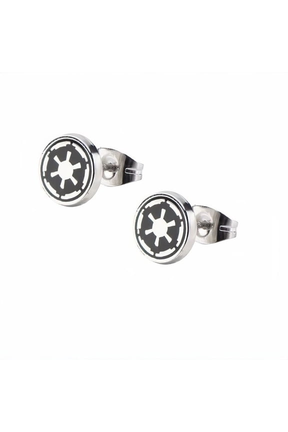 Imperial Symbol Enamel Stud Earrings