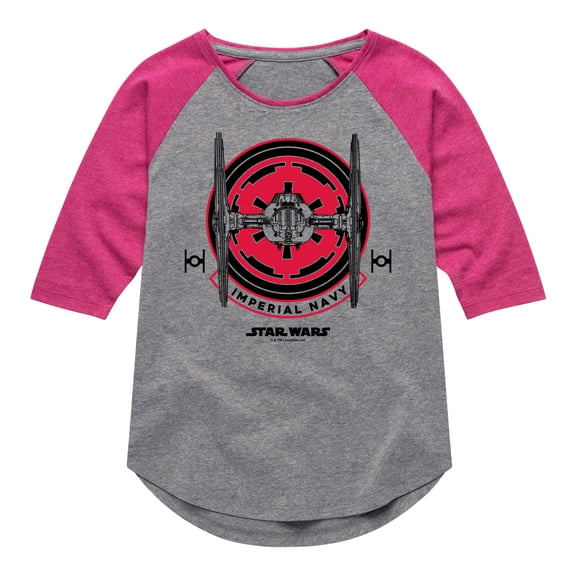 Star Wars - Imperial Navy Flight Patch - Toddler And Youth Girls Shirt Tail Raglan