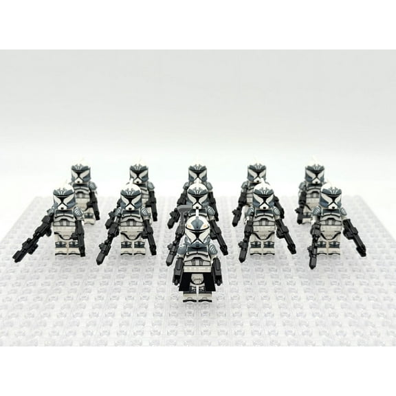 Star Wars Phase 1 Wolfpack Commander Wolffe Clone Troopers Minifigures Set (Set-11pcs)