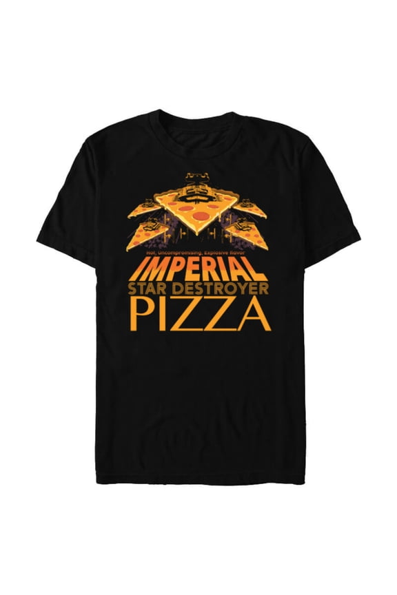 Imperial Star Destroyer Pizza - Short Sleeve Blended T-Shirt for Adults - Customized-Black