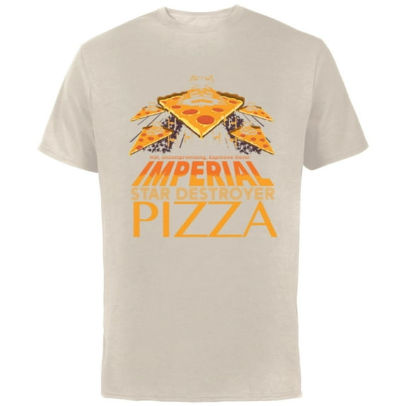 Star Wars Imperial Star Destroyer Pizza - Short Sleeve Cotton T-Shirt for Adults - Customized-Natural