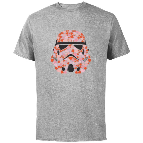 Star Wars Imperial Stormtrooper Helmet Valentine Hearts - Short Sleeve Cotton T-Shirt for Adults - Customized-Athletic Heather