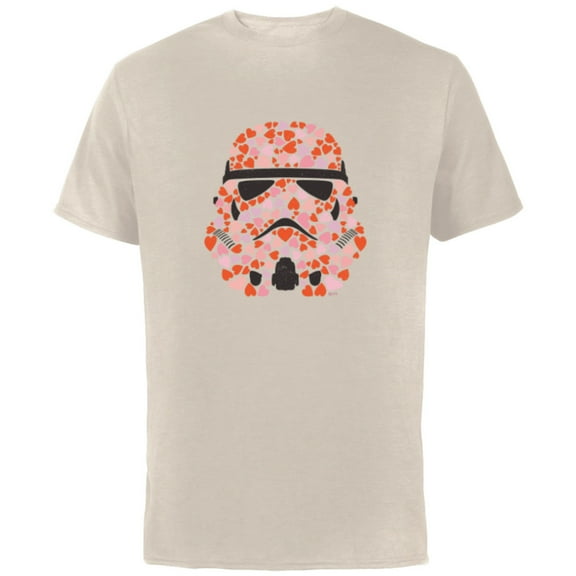 Star Wars Imperial Stormtrooper Helmet Valentine Hearts - Short Sleeve Cotton T-Shirt for Adults - Customized-Natural