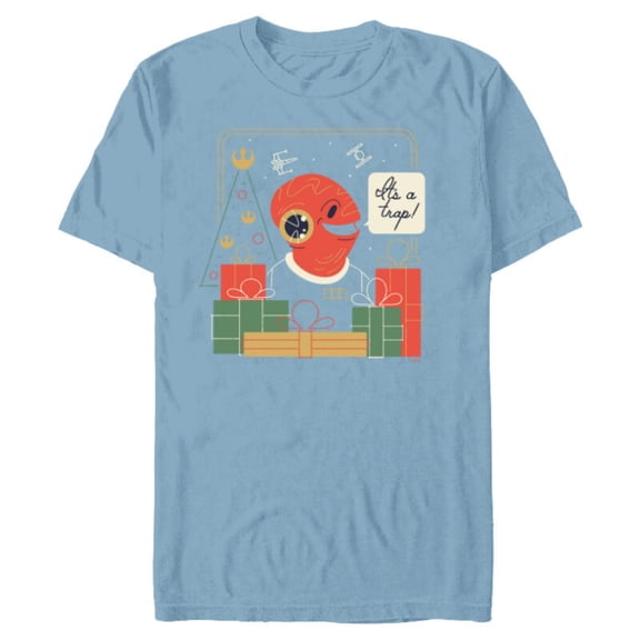 Star Wars It’s A Trap! Holiday Presents - Short Sleeve Blended T-Shirt for Adults - Customized-Ocean Blue