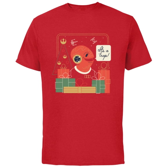 Star Wars It’s A Trap! Holiday Presents - Short Sleeve Cotton T-Shirt for Adults - Customized-Red