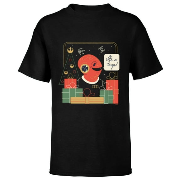 Star Wars It’s A Trap! Holiday Presents - Short Sleeve T-Shirt for Kids - Customized-Black