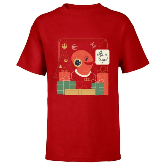 Star Wars It’s A Trap! Holiday Presents - Short Sleeve T-Shirt for Kids - Customized-Red