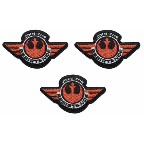 Star Wars JOIN THE RESISTANCE 3" W Embroidered Patch Set of 3 Patches