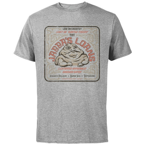 Star Wars Jabba The Hutt Loans Comic Standard - Short Sleeve Cotton T-Shirt for Adults - Customized-Athletic Heather