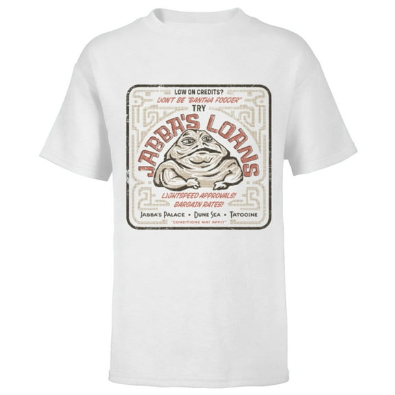 Star Wars Jabba The Hutt Loans Comic Standard - Short Sleeve T-Shirt for Kids – Customized-White