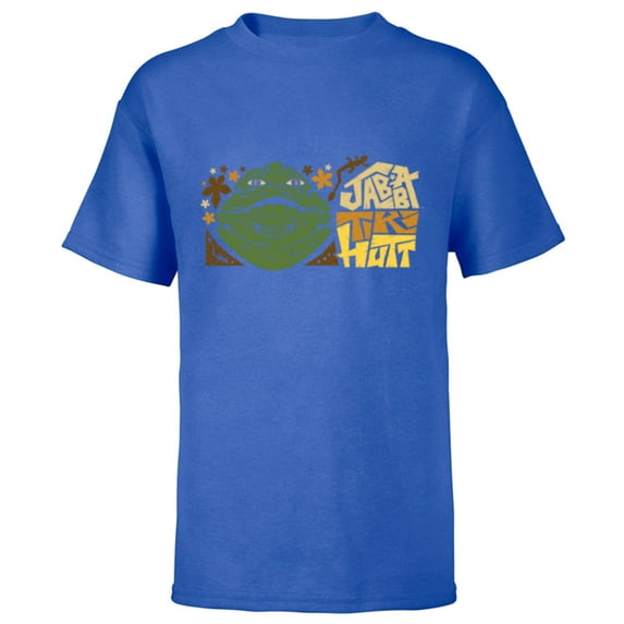 Star Wars Jabba the Hutt Tiki Hut Logo Funny - Short Sleeve T-Shirt for Kids - Customized-Royal