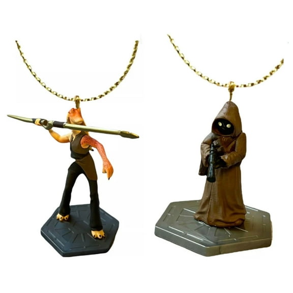 Star Wars Jar Jar Binks & Jawa Ornament Figurine Figure Sith Lord PVC 3 Charm New