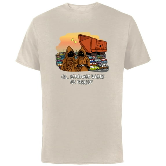 Star Wars Jawa Sandcrawler “Remember Where We Parked” Funny - Short Sleeve Cotton T-Shirt for Adults - Customized-Natural
