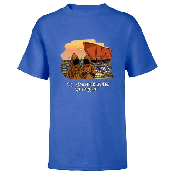 Star Wars Jawa Sandcrawler “Remember Where We Parked” Funny - Short Sleeve T-Shirt for Kids - Customized-Royal