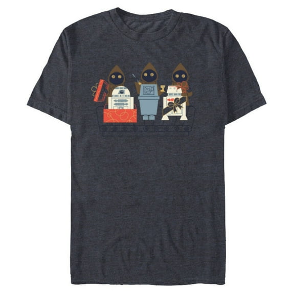 Star Wars Jawas and Droids Holiday - Short Sleeve Blended T-Shirt for Adults - Customized-Navy Heather
