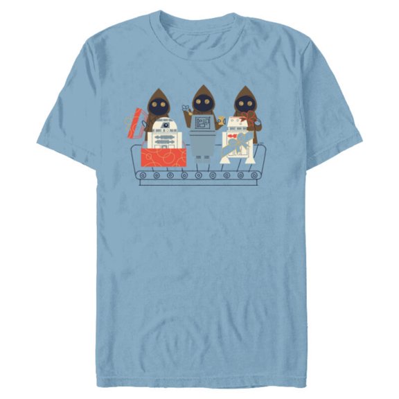 Star Wars Jawas and Droids Holiday - Short Sleeve Blended T-Shirt for Adults - Customized-Ocean Blue