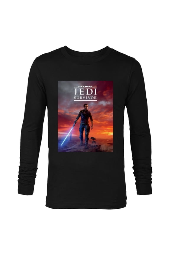 Jedi: Survivor Cal Kestis BD-1 Game Poster Art - Long Sleeve T-Shirt for Men - Customized-Black