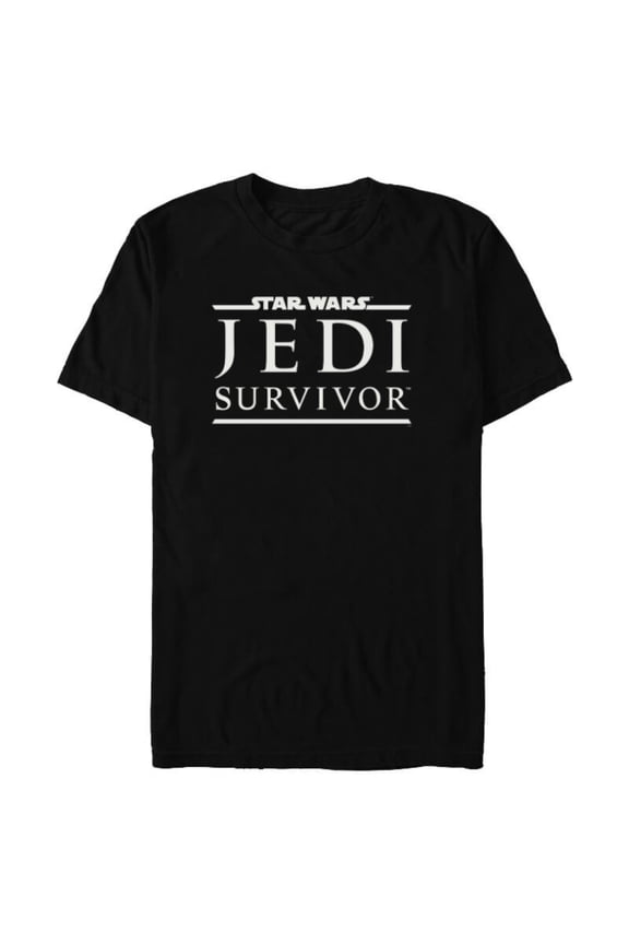 Jedi: Survivor Cal Kestis Game Title Logo - Short Sleeve Blended T-Shirt for Adults - Customized-Black
