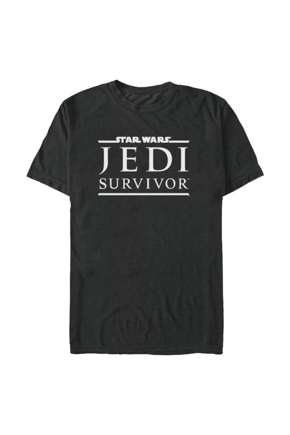 Jedi: Survivor Cal Kestis Game Title Logo - Short Sleeve Blended T-Shirt for Adults - Customized-Dark Heather