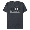 thumbnail image 1 of Star Wars Jedi: Survivor Cal Kestis Game Title Logo - Short Sleeve Blended T-Shirt for Adults - Customized-Navy Heather, 1 of 5