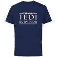 thumbnail image 1 of Star Wars Jedi: Survivor Cal Kestis Game Title Logo - Short Sleeve Cotton T-Shirt for Adults - Customized-Navy, 1 of 5
