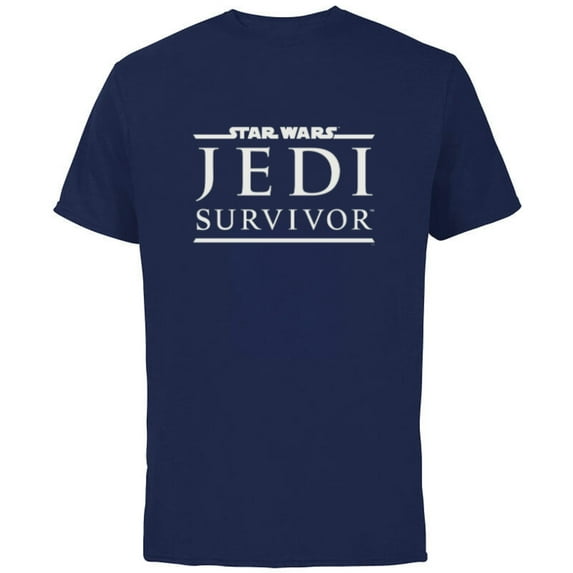 Star Wars Jedi: Survivor Cal Kestis Game Title Logo - Short Sleeve Cotton T-Shirt for Adults - Customized-Navy