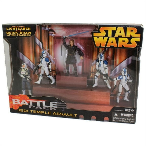 Star Wars Jedi Temple Assault Action Figures Set, Includes Anakin, 2 Pilots & 2 Troopers