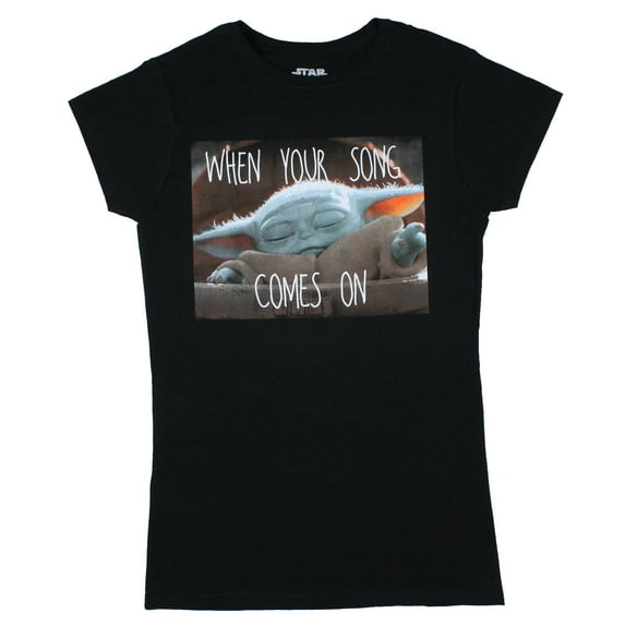 Star Wars Juniors The Mandalorian Baby Yoda When Your Song Comes On T-Shirt