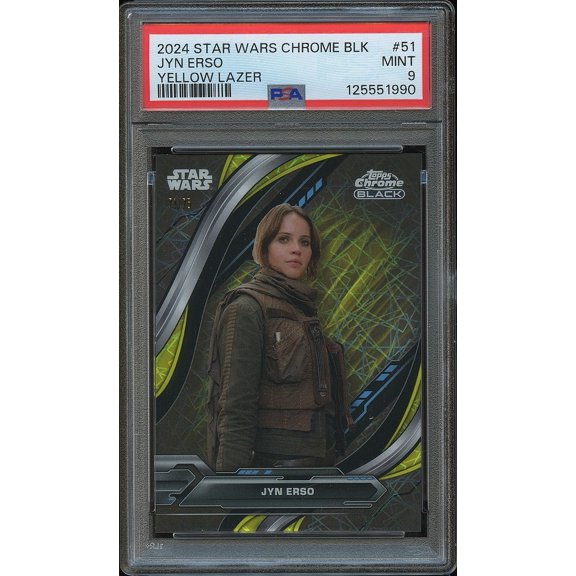 Graded 2024 PSA 9 Topps Star Wars Jyn Erso Yellow Laser #51 Card