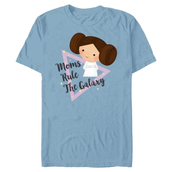 Star Wars Kawaii Princess Leia Moms Rule The Galaxy - Short Sleeve Blended T-Shirt for Adults - Customized-Ocean Blue