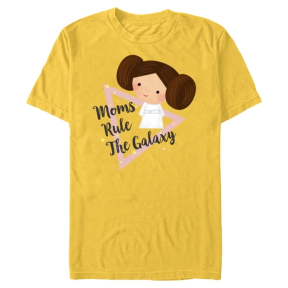 Star Wars Kawaii Princess Leia Moms Rule The Galaxy - Short Sleeve Blended T-Shirt for Adults - Customized-Yellow