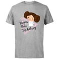 thumbnail image 1 of Star Wars Kawaii Princess Leia Moms Rule The Galaxy - Short Sleeve Cotton T-Shirt for Adults - Customized-Athletic Heather, 1 of 5