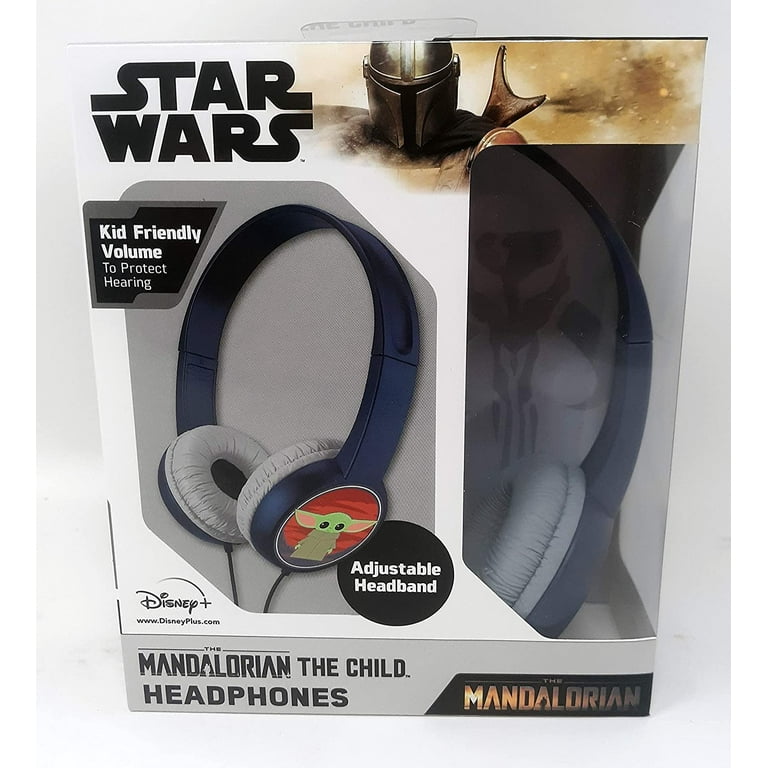 Star Wars Kid Safe Headphones, Disney Mandalorian The Child Print