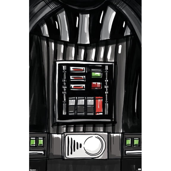 Star Wars: Kid's Sketch - Darth Vader Chest Panel Wall Poster, 14.725" x 22.375"